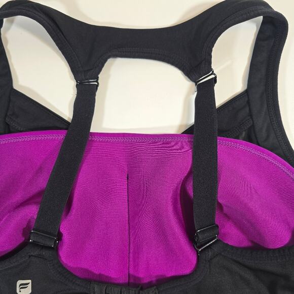M Fabletics Joliet High Impact Sports Bra Black Tulip Purple Women's Size M L - Picture 5 of 8